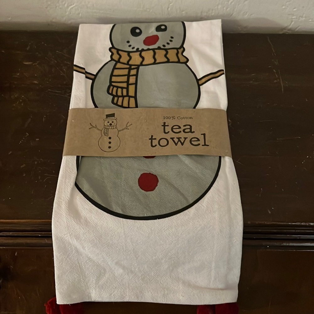 Snowman tea towel NWT